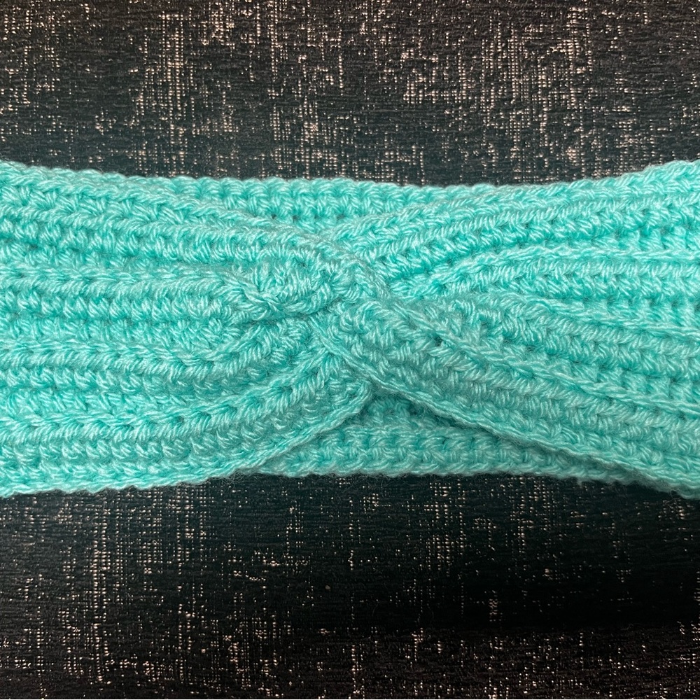Turquoise Crochet Headband